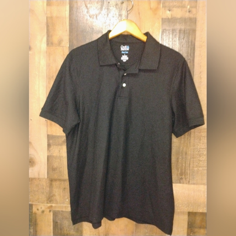 Croft & Barrow Easy Care Mens Black Polo Shirt Size Large